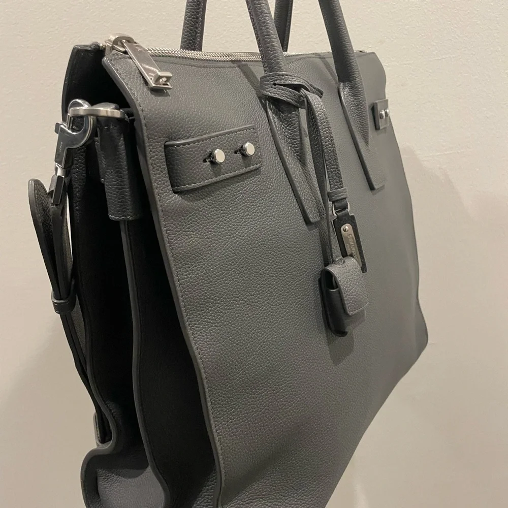 Saint Laurent Dark Gray Leather Briefcase
